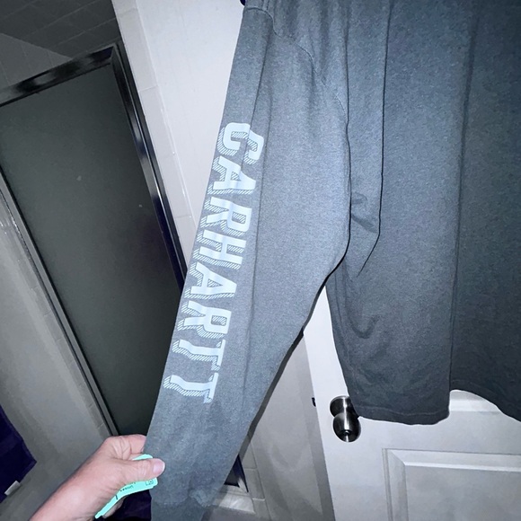 1/2 off week w ♥️ Carhartt Long Sleeve gray with spell out L - Picture 4 of 4